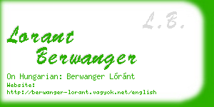 lorant berwanger business card